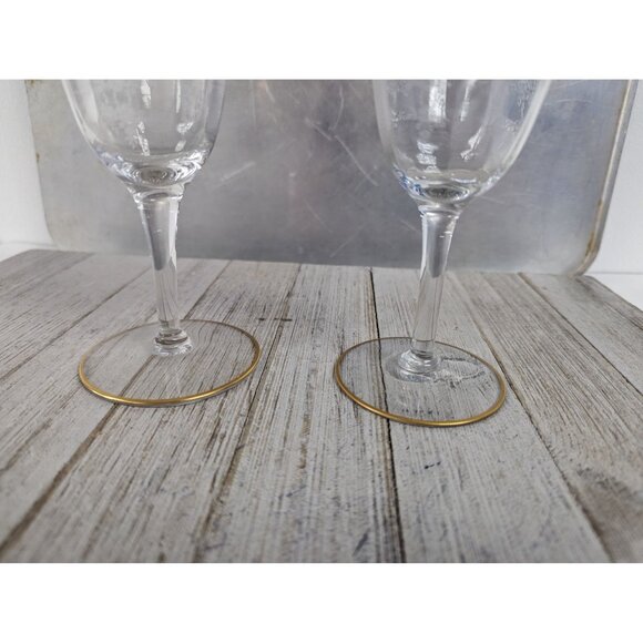 Vintage Tiffin Franciscan Etched Wine Glasses Set Of 2 Bouquet Gold Trim Goblet - Picture 3 of 7